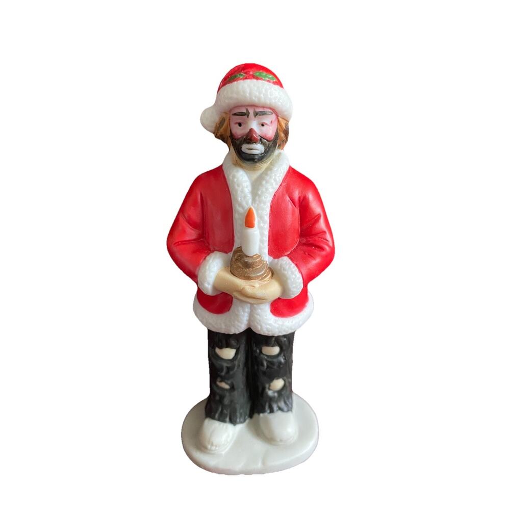 EMMETT KELLY JR PORCELAIN SANTA CANDLE FLAMBRO CHRISTMAS ORNAMENT FRANKENMUTH